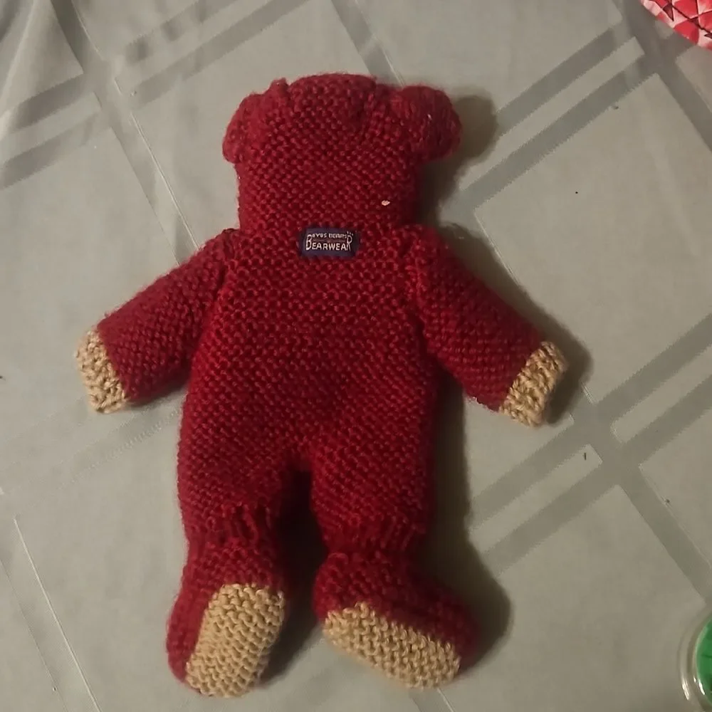 BOYDS bears mulberry red knit fitted pajamas 1999